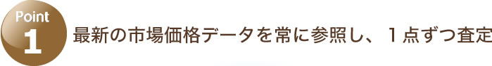 Point1 最新の市場価格データを常に参照し、１点ずつ査定